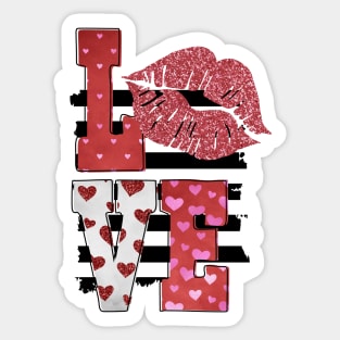 Valentines Love & Lips Sticker